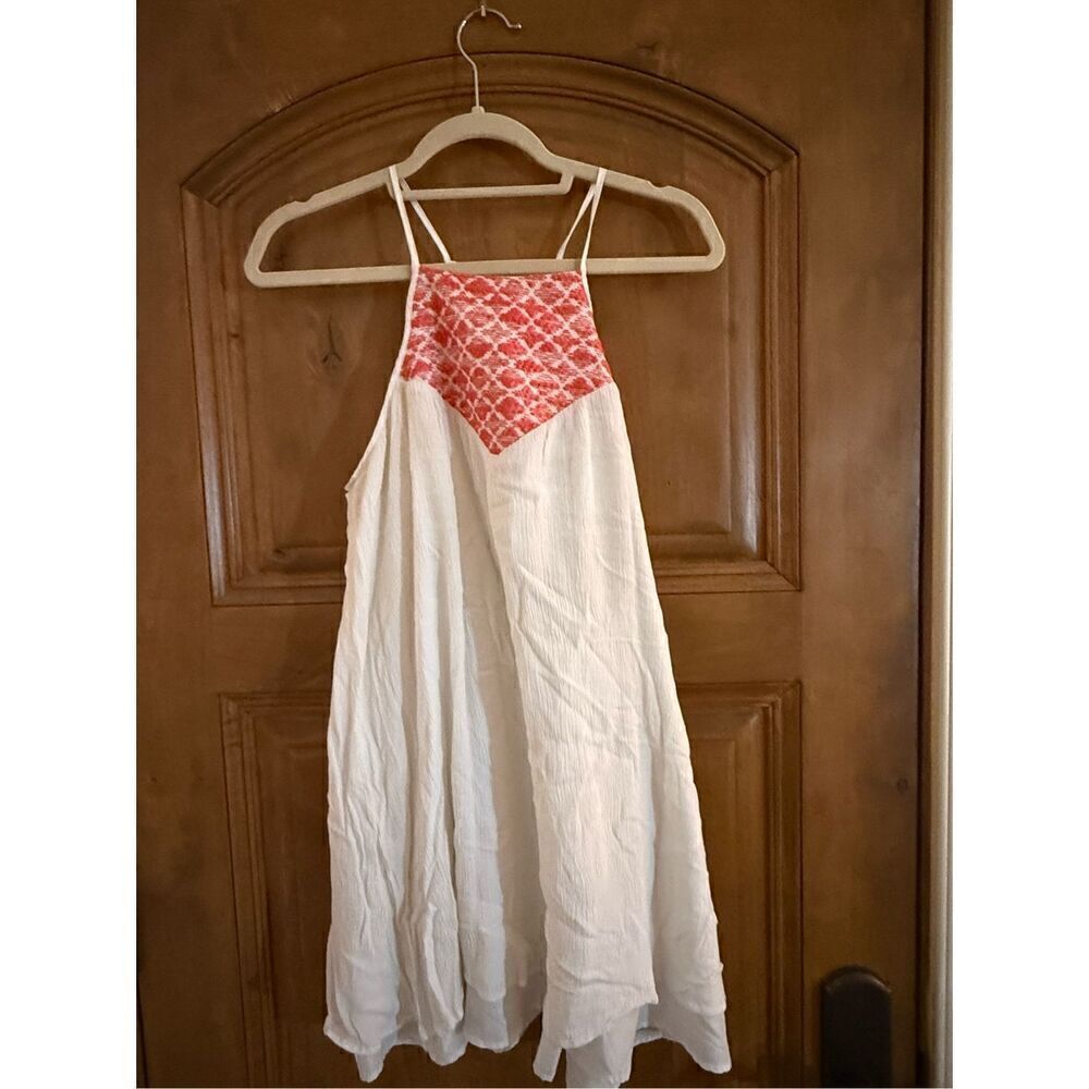 Boho Embroidered Halter Mini Dress – Size M
